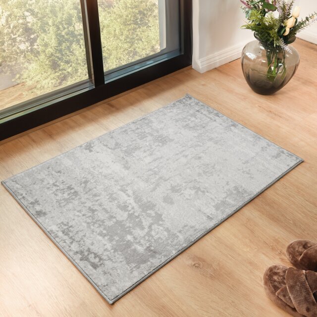 LIVABLISS Monaco-Abstract Modern Marble Rug 60 x 90 cm Grey Ivory