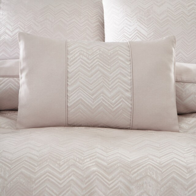 Portfolio Home Antibes Chevron Waves Pink Filled Boudoir Cushion 32x50cm