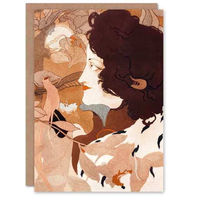 Georges de Feure Art Card Femme Fatale Portrait Painting