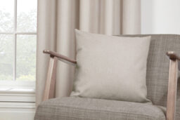 Eclipse - 100% Blackout Thermal Self-Lined Curtains - Eyelet - 100% Polyester (Natural, Cushion Cover - 18'' x 18'' (Single)) Cream Cream