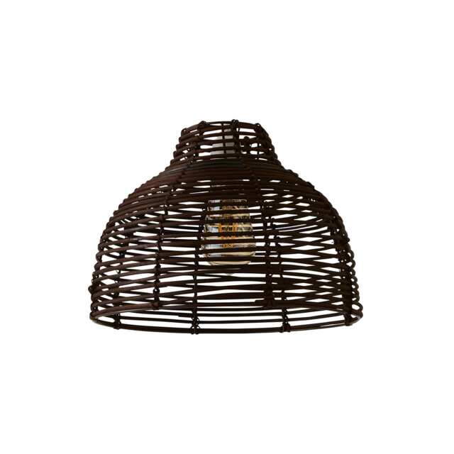 ValueLights Lobster Wicker Rattan Brown Ceiling Pendant Shade Brown