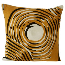 Bosie Ozella Circular Design Embroidered Cushion Yellow