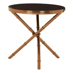 Interiors by Premier Stylish Design Bamboo Inspired Base Side Table, Sturdy Side Table By Couch, Easily Maintained Corner Table Gold