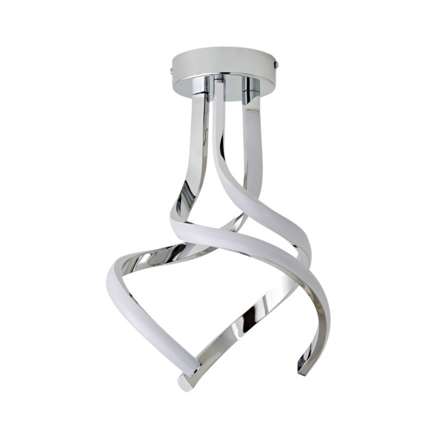 ValueLights Infinity Chrome Twirl Integrated LED Ceiling Light Chrome
