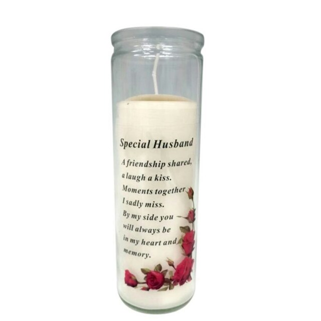 David Fischhoff Memorial Glass Candle - Special Husband White One Size