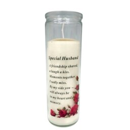 David Fischhoff Memorial Glass Candle - Special Husband White One Size