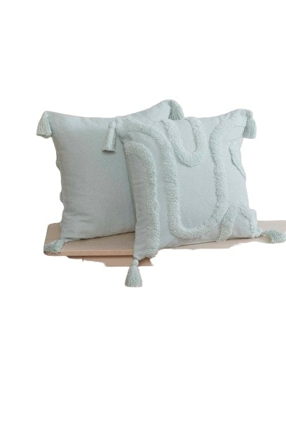 Cabana Tufted (43x43 cm) Cushion Cover with Cusion Pads Blue 43 x 43 cm 1