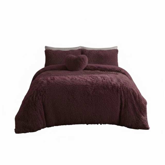 Super Fluffy Duvet Cover Ultra Soft, Cloud-Like Comfort Snug Sleep Purple Single