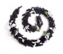 Best Artificial 9ft Black & Silver Decorated Christmas Garland