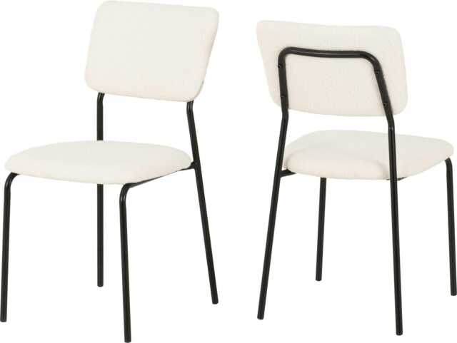 Set of 4 Sheldon Velvet Chairs Cream Ivory Boucle