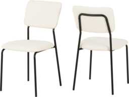 Set of 4 Sheldon Velvet Chairs Cream Ivory Boucle