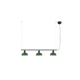 Tatawin Small Bar Pendant Ceiling Light Black, Gloss Green 3x E27