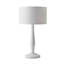 ValueLights Victoria White Wood Table Lamp White Shade and Bulb