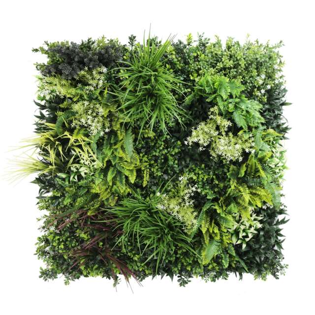 True Products Premium Artificial Living Wall Green Plant Panel 1m x 1m - Riverbank