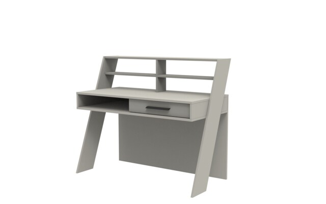 Decorotika Soho Computer Desk with Open Shelves and Drawer - W 123 cm x H 104 cm x D 59 cm