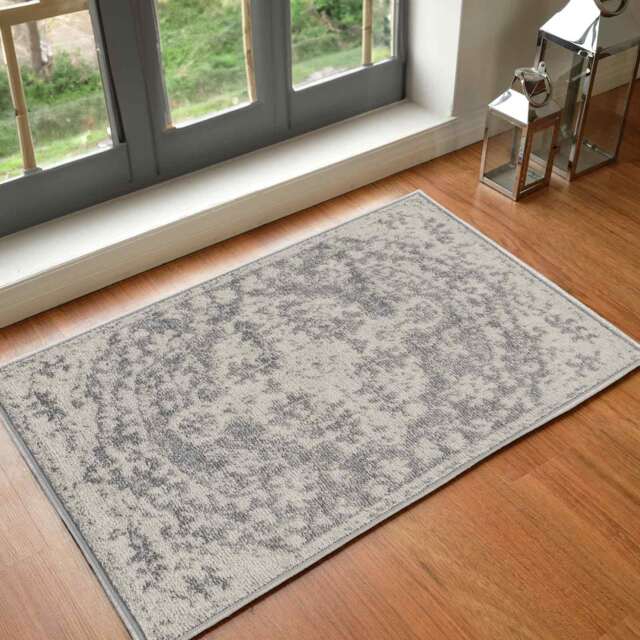 LIVABLISS Harput-Vintage Traditional Boho Rug 60 x 90 cm Blue Orange Yellow Grey