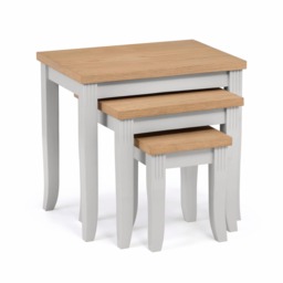 Drumlanrig Contemporary Nest Of Tables in Elephant Grey and Oak
