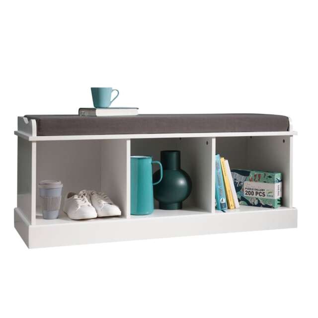 Stockholm Storage Bench with 3 Storage Cubes in White