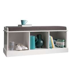 Stockholm Storage Bench with 3 Storage Cubes in White