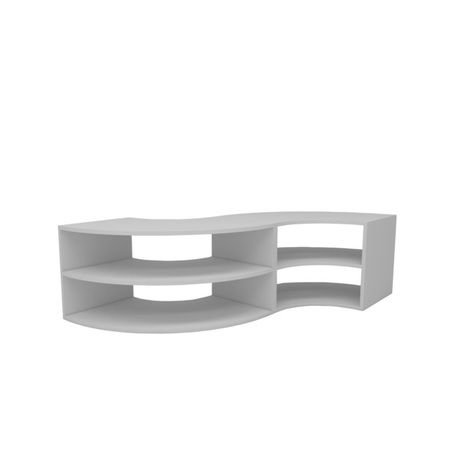 Banas Multifunctional Corner TV Stand, Bookshelf and Table for TVs Up to 78 inch White White One Size 1