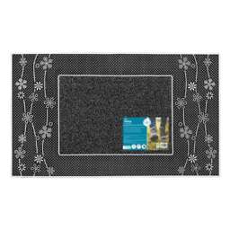 JVL Daisy Metallic PVC Doormat - 45x75cm, Silver