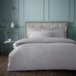Bianca 180 Thread Count Egyptian Cotton Duvet Cover Set Silver Silver Grey King