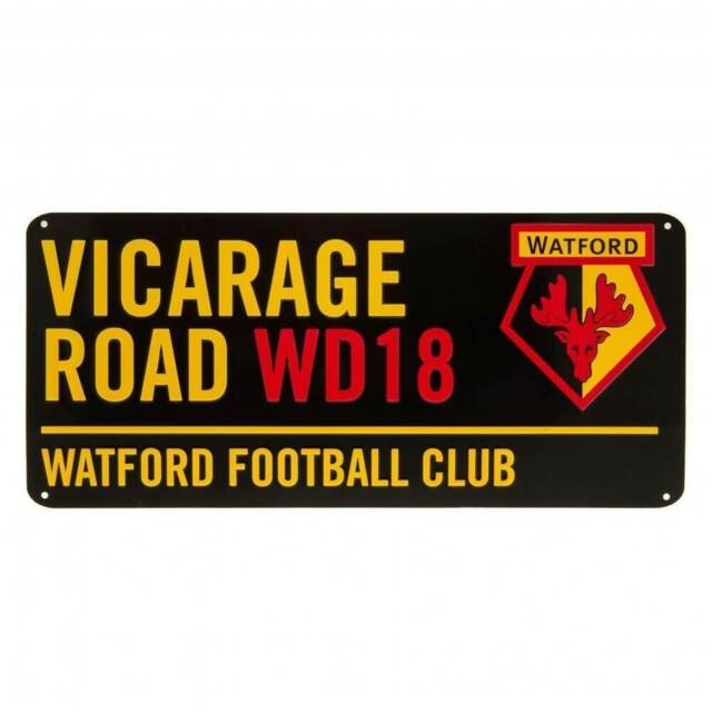 Watford FC Vicarage Road WD18 Street Sign - Black/Yellow/Red - One Size