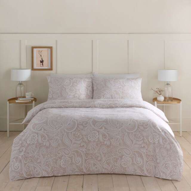 Portfolio Home Paisley Geometric Soft Bed Linen Bedding Duvet Cover Set With Pillowcase Brown Single