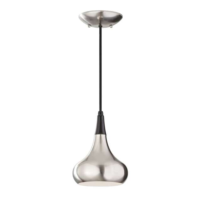 Beso 1 Light Dome Ceiling Pendant Brushed Steel, E27