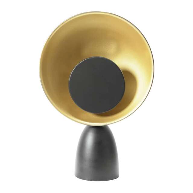 ValueLights Saffy Matte Black Metal Integrated LED Metallic Shade Table Lamp