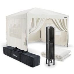 Tristar 3x3m - Gazebo - Easy Up Party Tent - PT-7803 - With Side Walls - Waterproof - Includes Carry Bag - Beige