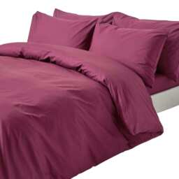 Homescapes Plum Cotton Duvet Cover Set - 200 Thread Count - Double Purple Double