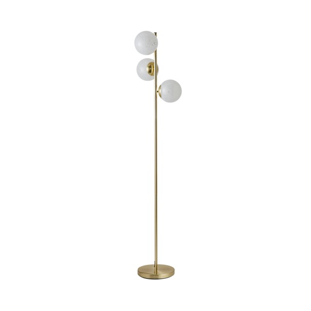 ValueLights Jas Confetti Glass Shades Gold Floor Lamp & Bulbs Gold