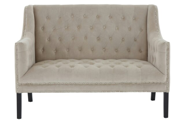 Interiors By Premier Modern Camel Velvet 2 Seat Sofa, Mid Century Design Modern Sofa For Livingroom, Luxurious Two Seater Sofa Brown Two Seater