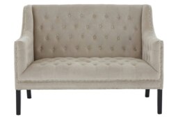 Interiors By Premier Modern Camel Velvet 2 Seat Sofa, Mid Century Design Modern Sofa For Livingroom, Luxurious Two Seater Sofa Brown Two Seater