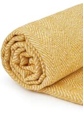 "Herringbone Throw 90 X 100"" - Ochre"
