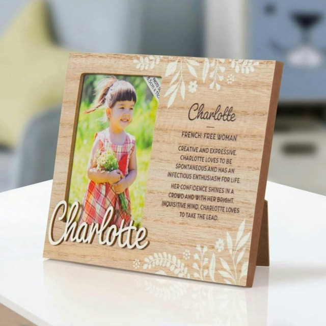 History & Heraldry Pre-Personalised Kids Wooden Picture Frame - Charlotte