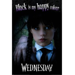 Wednesday Black Is My Happy Colour Poster - Black/Purple - One Size
