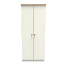 Lancaster Double Wardrobe in Cream Ash & Oak (Ready Assembled) Cream Cream Ash & Oak