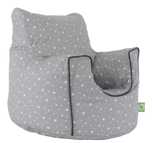 Bean Lazy Grey Stars Child Teen Size Bean Bag Armchair