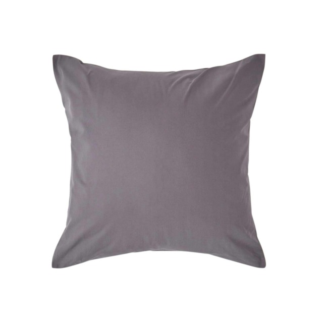 Homescapes Dark Grey European Size Pillowcase Egyptian Cotton 200 TC - 40 x 40 cm Grey