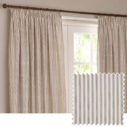 Yard Hebden Cotton Blackout Pencil Pleat Curtain Pair, Natural, 229 x 229cm Cream Natural One Size