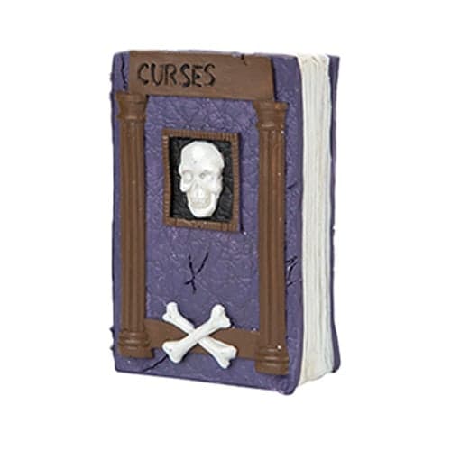 Halloween Spooky Purple Skull Book Ornament Decoration