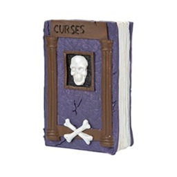 Halloween Spooky Purple Skull Book Ornament Decoration