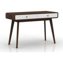 Cassie Desk 2 Drawers WalnutWhite120x50x79cm Brown Walnut/White