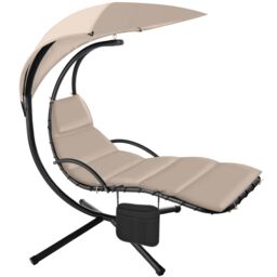 Hanging Chair Elaria - large sun canopy with UV-protection, sturdy Cream beige One Size 1