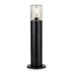 Manor Bollard Post Black with Smoked Glass 1xE27 IP44