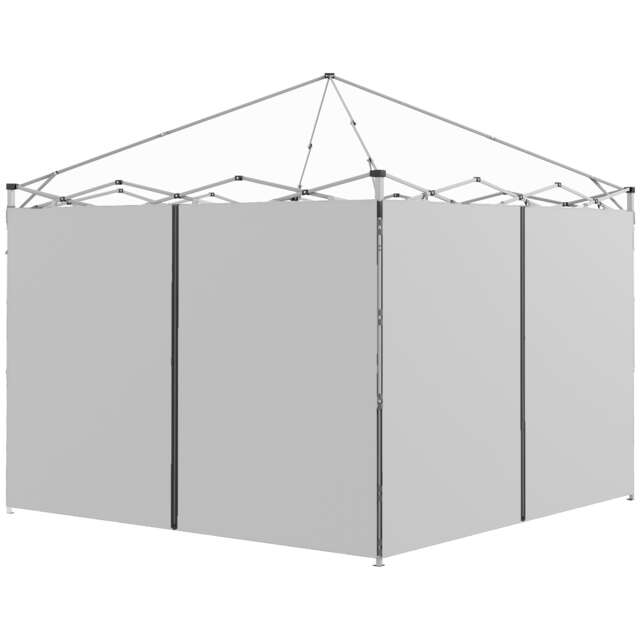 Outsunny 3x3(m) or 3x6m Pop Up Gazebo Side Panels with Zipped Doors, Grey Grey