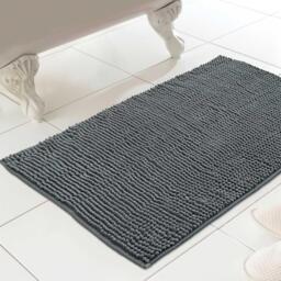 Chenille Loop Bath Mat Grey Charcoal