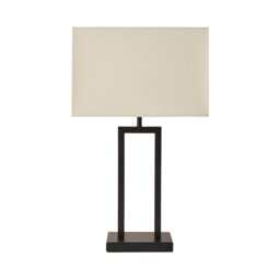ValueLights Gloria Black Metal Table Lamp Rectangular Shade